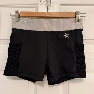 EUC Rebel Athletic Iconic Holo Glitter Waistband Athletic Shorts